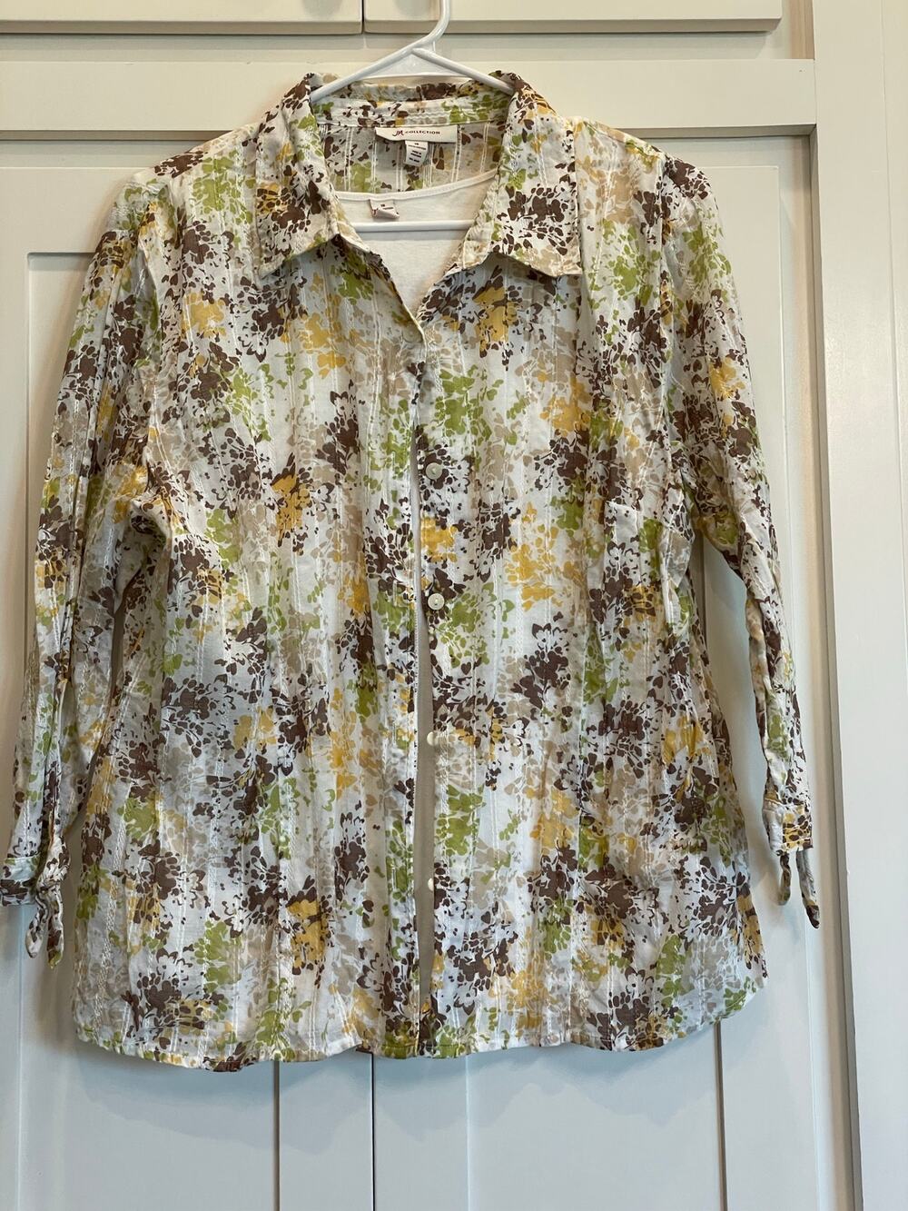 JM Collection 100% Cotton 2 piece button up and tee BOHO size 18
